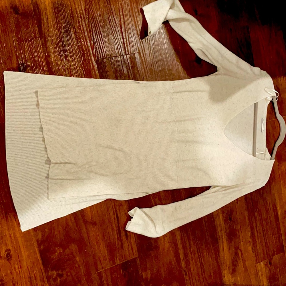 Zara knit long line sweater cream